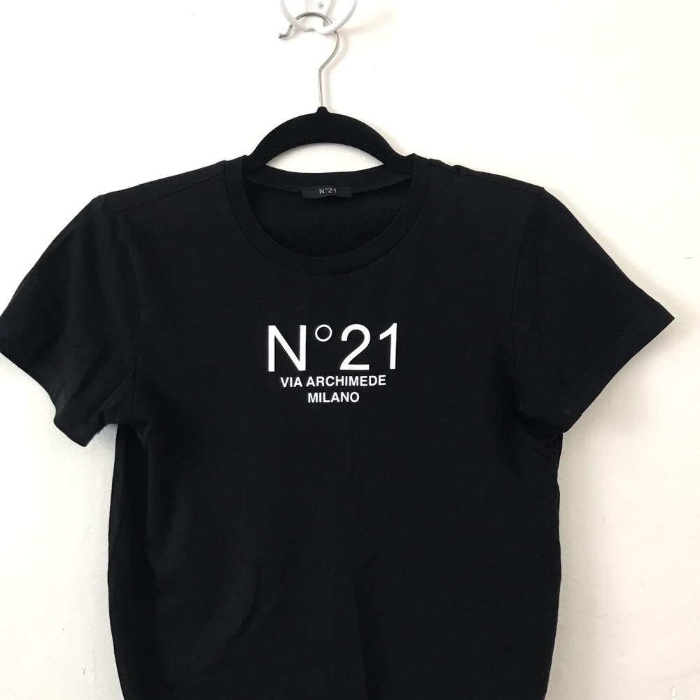 N21 Luxurious Jersey Black Cotton Tee XS